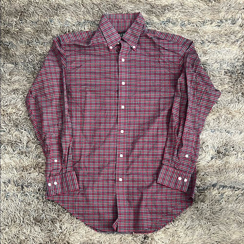 Polo by Ralph Lauren: Mens Red/GreenCheckered Shirt